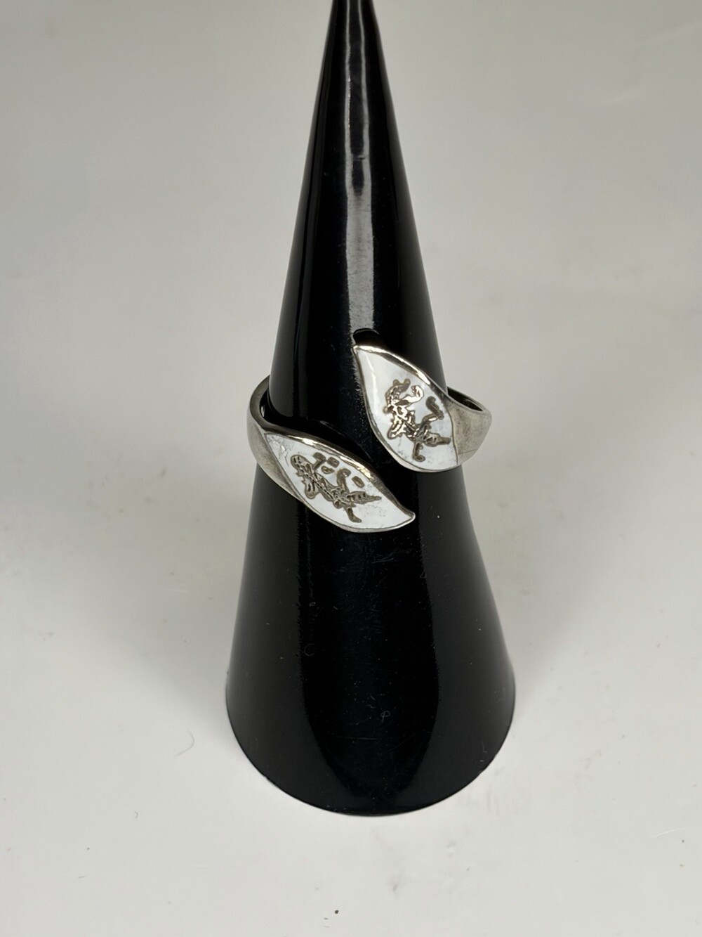 Vintage Siam Niello Sterling Silver 925 Mekkala Lightening Goddess Wrap Ring